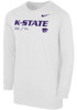 Youth K-State Wildcats White Nike SL Team Issue Long Sleeve T-Shirt