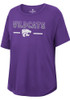 K-State Wildcats Purple Colosseum Reporter Drop Shoulder Short Sleeve T-Shirt