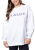 Womens White K-State Wildcats Campus Crew Sweatshirt