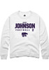 Avery Johnson Rally Mens White K-State Wildcats NIL Stacked Box Crew Sweatshirt
