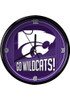 Silver K-State Wildcats 12 in diameter Wall Clock
