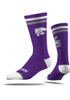 K-State Wildcats Strideline Economy Knit Fashion Logo Mens Crew Socks - Purple