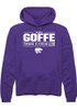 Joshua Goffe Rally Mens Purple K-State Wildcats NIL Stacked Box Hooded Sweatshirt