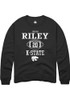 Jordan Riley Rally Mens Black K-State Wildcats NIL Sport Icon Crew Sweatshirt