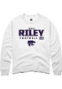 Jordan Riley Rally Mens White K-State Wildcats NIL Stacked Box Crew Sweatshirt
