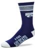 4 Stripe Deuce K-State Wildcats Youth Crew Socks