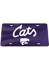K-State Wildcats Purple  Cats Script License Plate