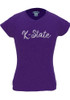 Toddler Girls Purple K-State Wildcats Double Script Short Sleeve T-Shirt