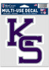 K-State Wildcats Purple  3.75x5 Logo Decal