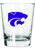 White K-State Wildcats 15oz Full Color Logo Rock Glass