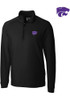 Mens K-State Wildcats Black Cutter and Buck Jackson 1/4 Zip Pullover