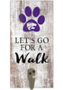 White K-State Wildcats 6x12 Leash Holder Sign