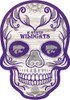 Purple K-State Wildcats 12 inch Sugar Skull Sign