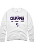 Kaelen Culpepper Rally Mens White K-State Wildcats NIL Stacked Box Crew Sweatshirt