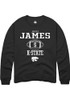 Justice James Rally Mens Black K-State Wildcats NIL Sport Icon Crew Sweatshirt