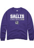 Kameron Sallis Rally Mens Purple K-State Wildcats NIL Stacked Box Crew Sweatshirt