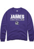 Justice James Rally Mens Purple K-State Wildcats NIL Stacked Box Crew Sweatshirt