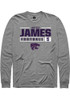 Justice James Rally Mens Graphite K-State Wildcats NIL Stacked Box Tee