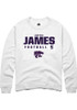 Justice James Rally Mens White K-State Wildcats NIL Stacked Box Crew Sweatshirt