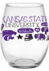 Purple K-State Wildcats Julia Gash Stemless Wine Glass