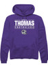 Kanijal Thomas Rally Mens Purple K-State Wildcats NIL Stacked Box Hooded Sweatshirt