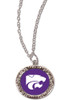 K-State Wildcats  Hammered Charm Womens Necklace - Purple