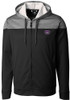 Mens K-State Wildcats Black Cutter and Buck Pop Fly Long Sleeve Zip