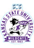 Purple K-State Wildcats White Circle Stickers