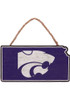 Purple K-State Wildcats Hanging Wood Sign