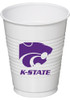 White K-State Wildcats 16oz 8 pack Disposable Cups