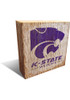 Purple K-State Wildcats Team Logo Block Sign