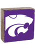 Purple K-State Wildcats 6x6x2 inch Block Sign