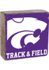 White K-State Wildcats 6x6x2 Track and Field Rustic Block Sign