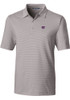 Mens K-State Wildcats Grey Cutter and Buck Forge Pencil Stripe Short Sleeve Polo Shirt