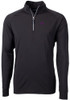 Mens K-State Wildcats Black Cutter and Buck Adapt Eco Knit 1/4 Zip Pullover