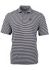 Mens K-State Wildcats Black Cutter and Buck Virtue Eco Pique Stripe Short Sleeve Polo Shirt