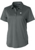 Womens K-State Wildcats Grey Cutter and Buck Prospect Textured Short Sleeve Polo Shirt