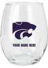Purple K-State Wildcats Personalized Stemless Wine Glass