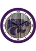 Purple K-State Wildcats 11.5 Weathered Wood Wall Clock