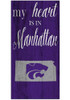 Purple K-State Wildcats My Heart State Sign