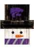 Purple K-State Wildcats Snowman Head 6x5 Sign