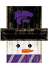 Purple K-State Wildcats Snowman Head Sign