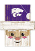 Purple K-State Wildcats Santa Head Sign