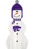 Purple K-State Wildcats Snowman Leaner Sign