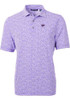 Mens K-State Wildcats Purple Cutter and Buck Virtue Eco Pique Botanical Short Sleeve Polo Shirt