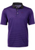 Mens K-State Wildcats Purple Cutter and Buck Virtue Eco Pique Micro Stripe Short Sleeve Polo Shirt