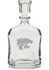 White K-State Wildcats Hand Etched Crystal Whiskey 23.75oz Decanter