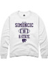 Kellen Simoncic Rally Mens White K-State Wildcats NIL Sport Icon Crew Sweatshirt