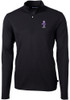 Mens K-State Wildcats Black Cutter and Buck Virtue Eco Pique Vault 1/4 Zip Pullover