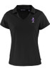 Womens K-State Wildcats Black Cutter and Buck Daybreak V Neck Vault Short Sleeve Polo Shirt